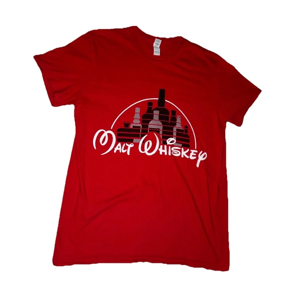 Anvil Malt Whiskey T-Shirt Men Medium‎ Red Excellent Graphic Parody Tee